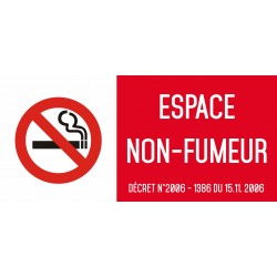 Autocollant vinyl - Espace non fumeur - L.200 x H.100 mm